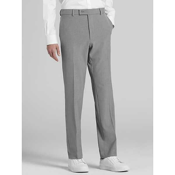 Egara Classic Fit Men's Suit Pants Med Gray Solid - Size: 36W x 32L