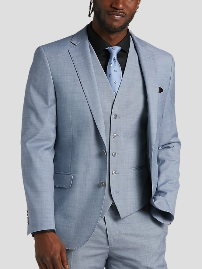 JOE Joseph Abboud Slim Fit Wool Blend Sharkskin 3-Piece Suit