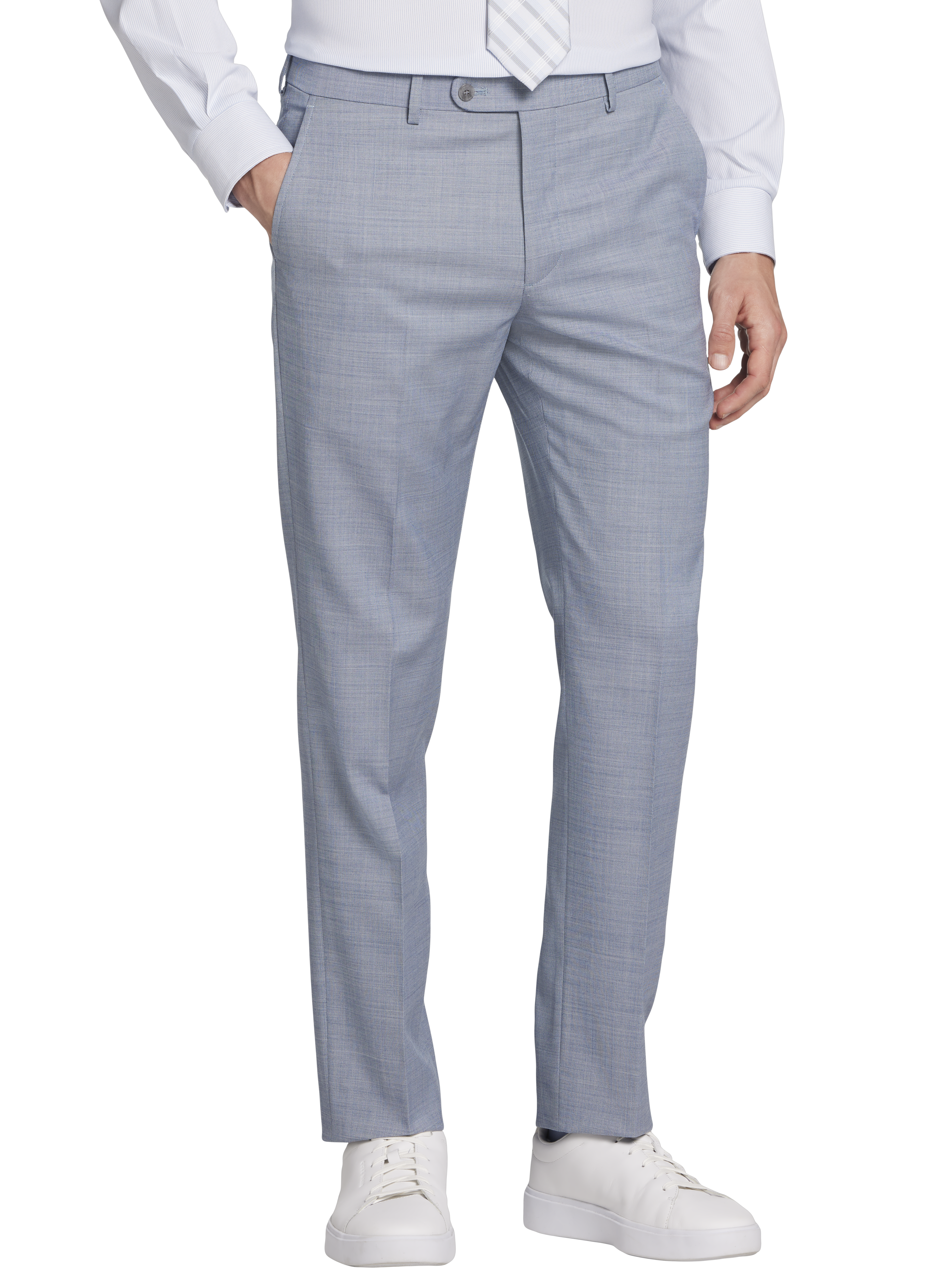JOE Joseph Abboud Slim Fit Wool Blend Sharkskin 3-Piece Suit, Lt