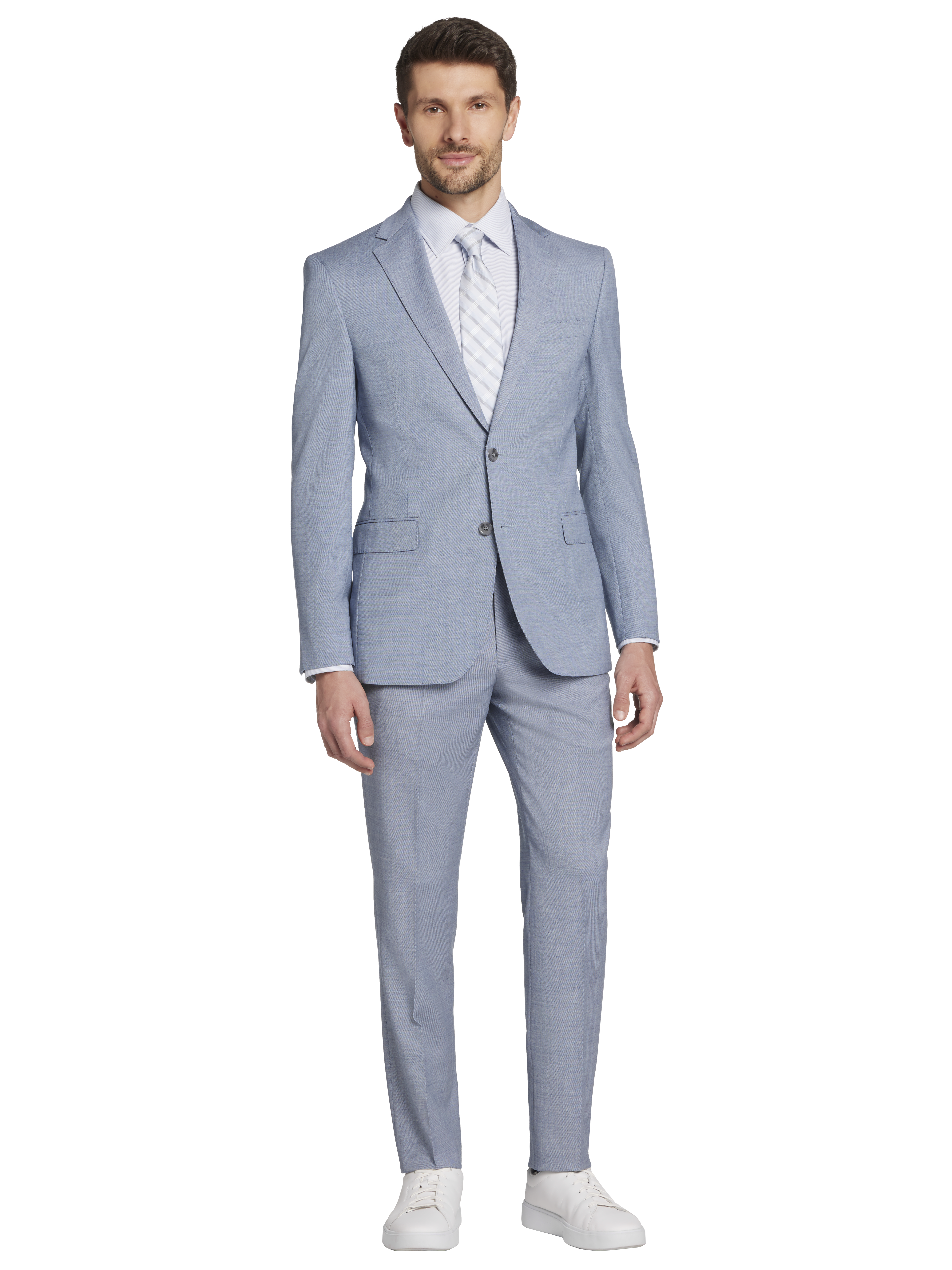 Slim Fit Sharkskin 3-Piece Suit