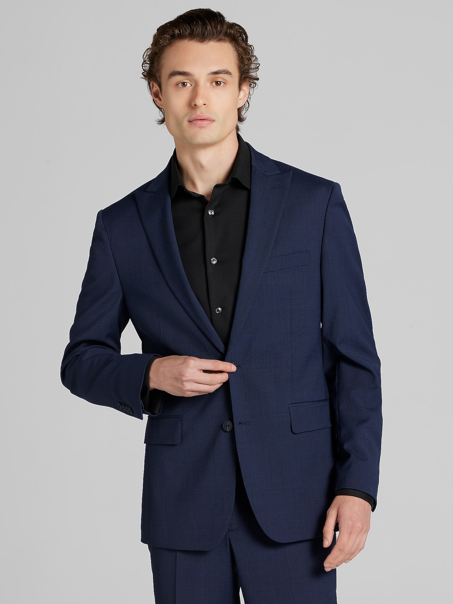 Awearness Kenneth Cole Slim Fit Tic Suit Jacket (Blue Tic)