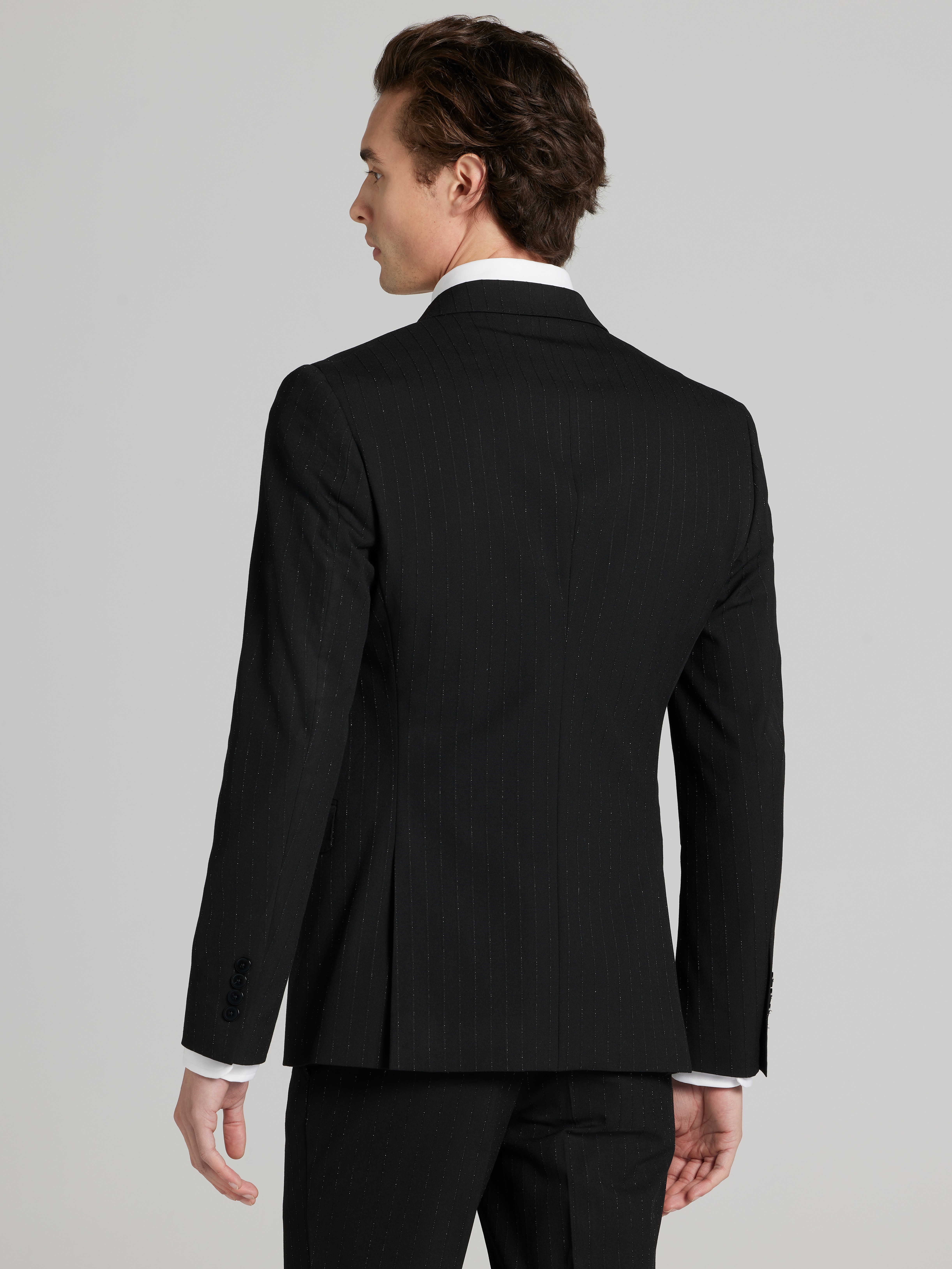 Skinny Fit Stripe Suit Jacket