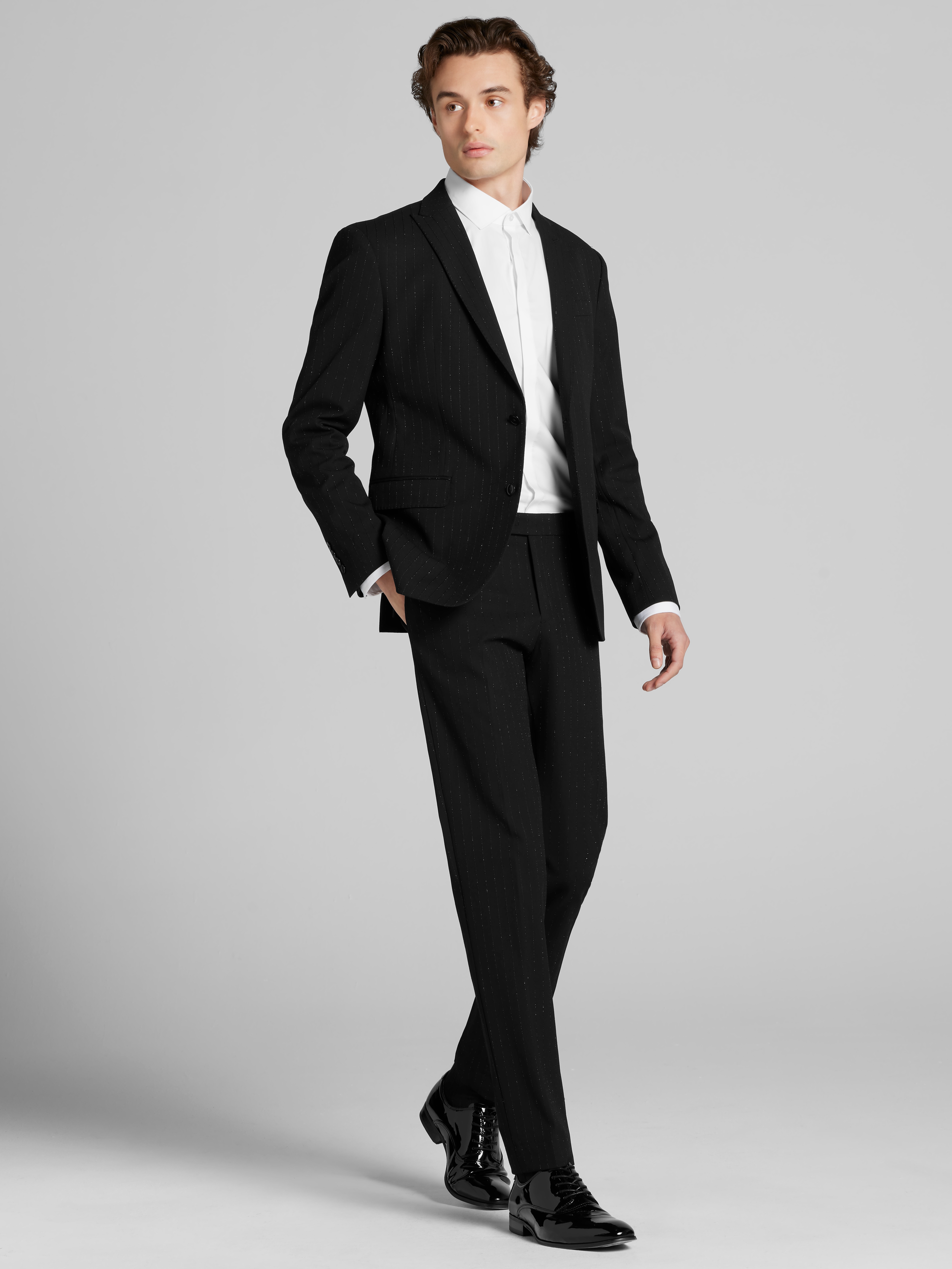 Skinny Fit Stripe Suit Jacket