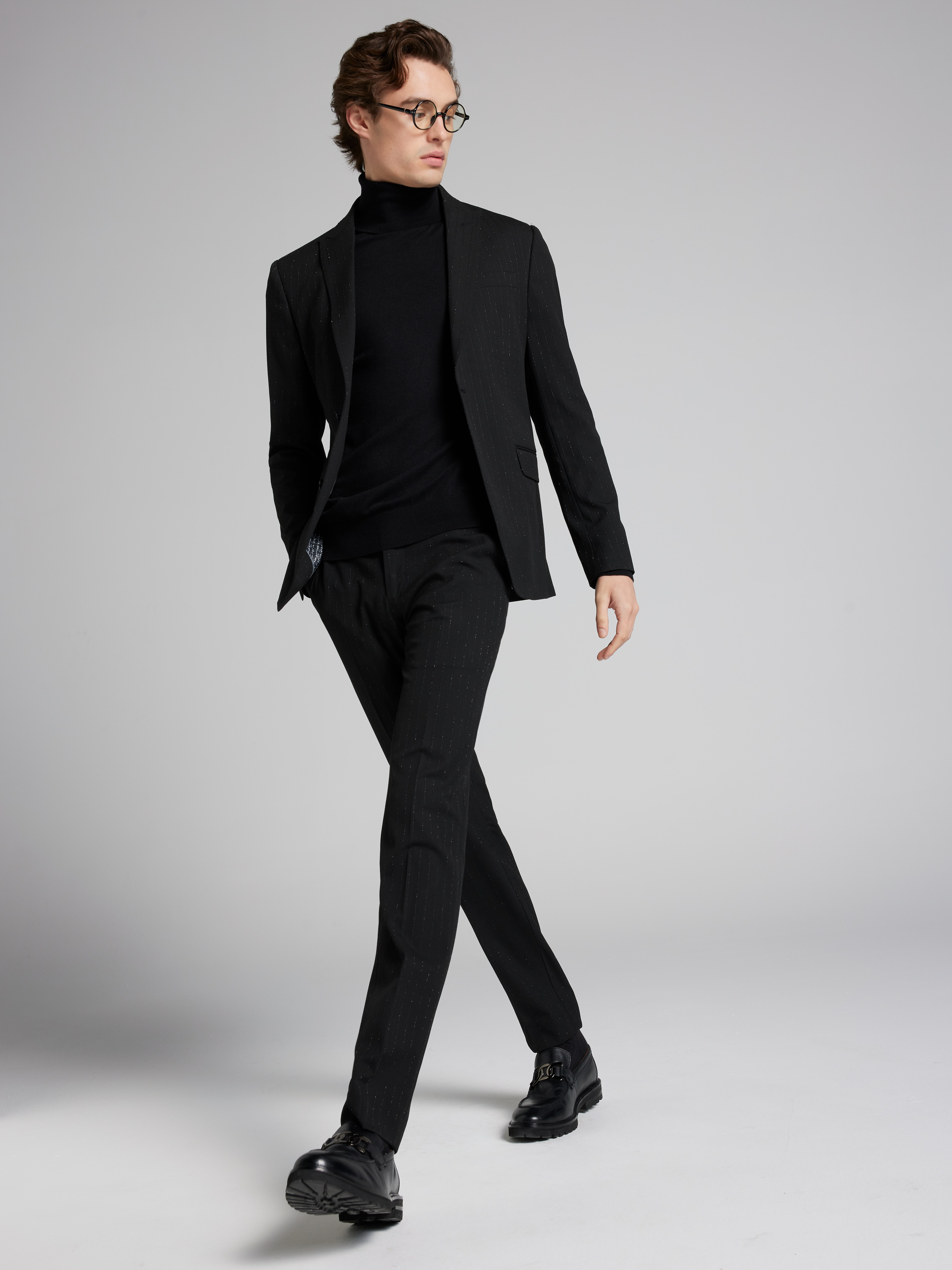 Skinny Fit Stripe Suit Jacket