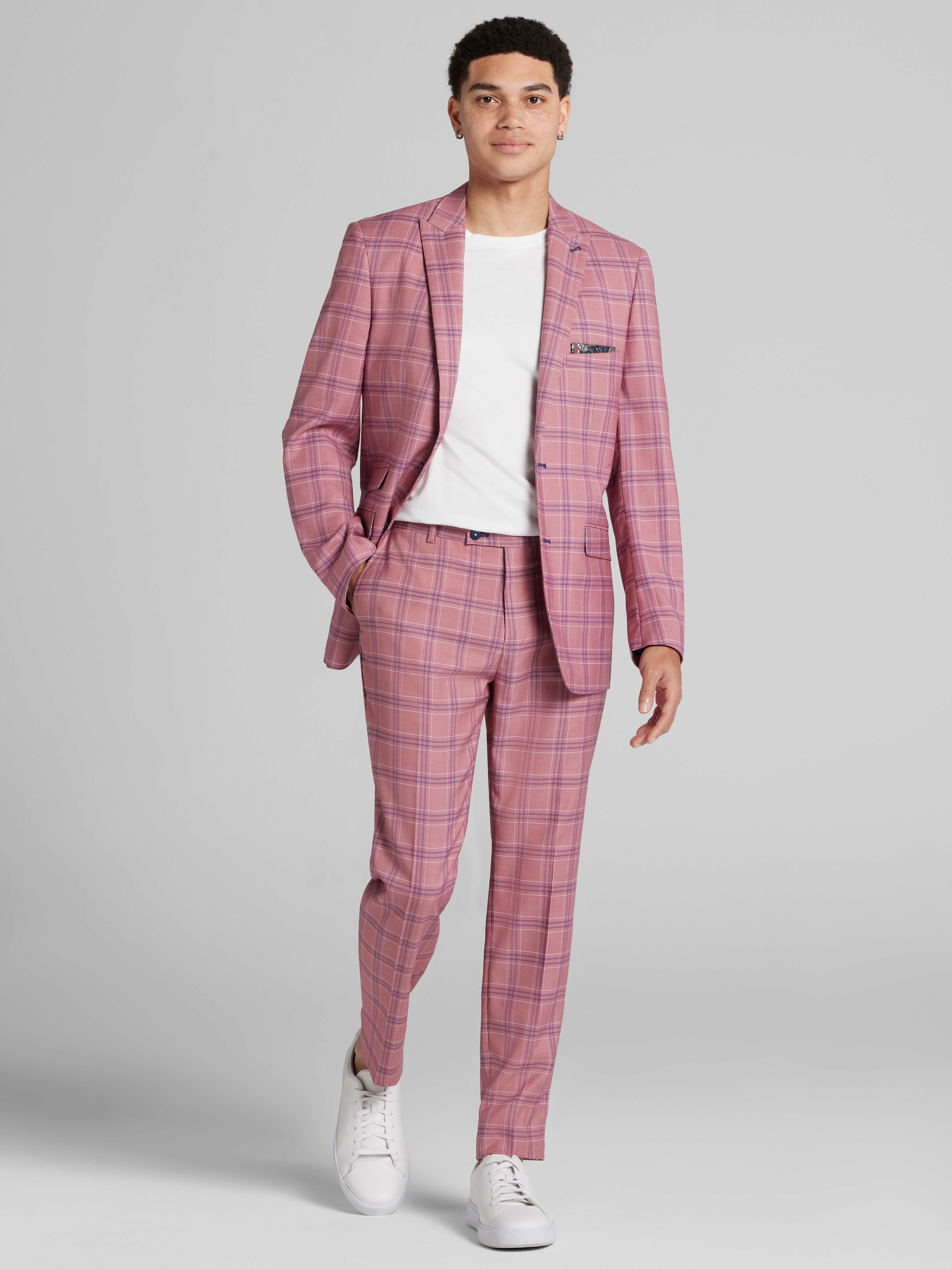 Slim Fit Check Suit Jacket
