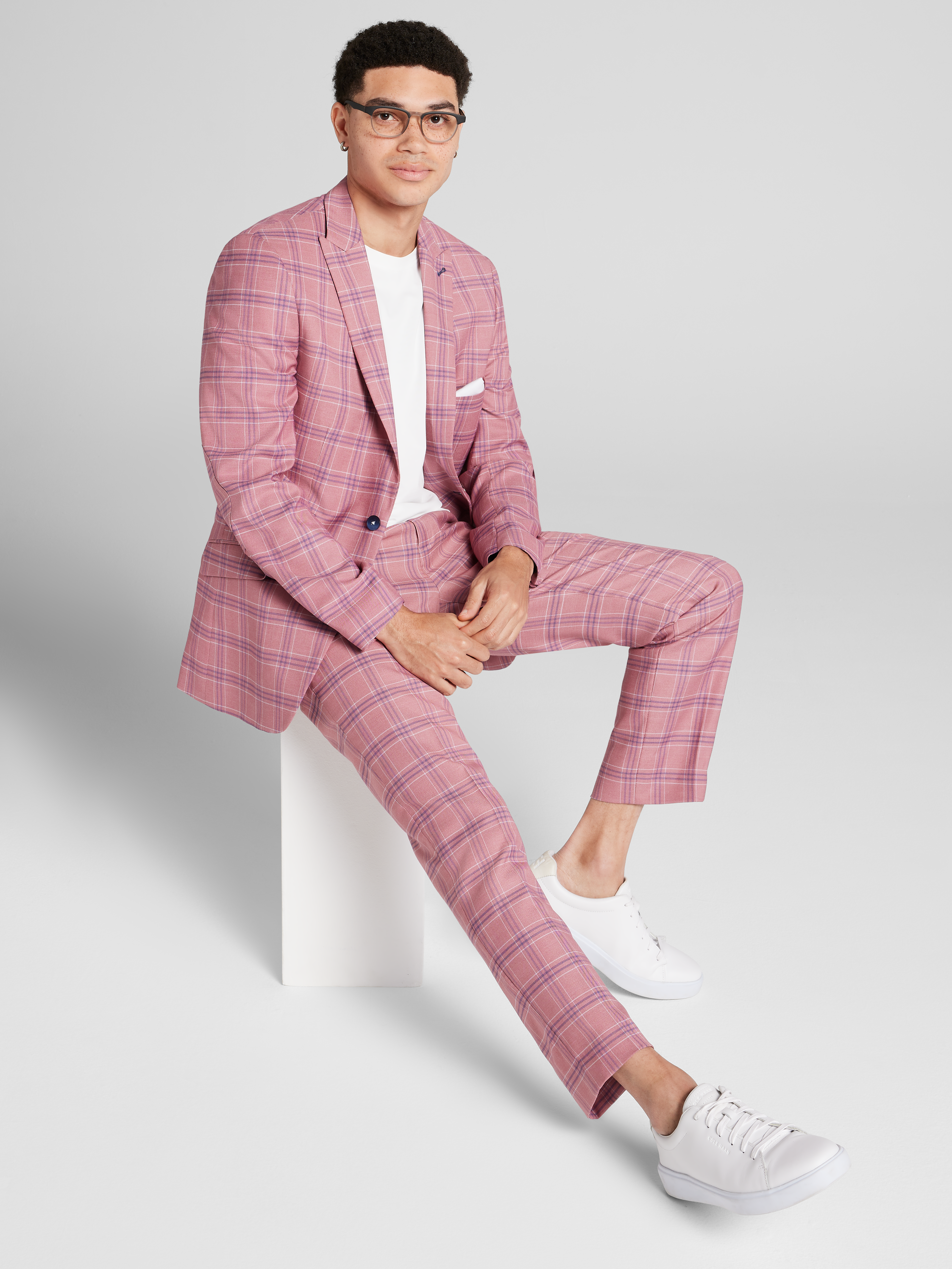 Slim Fit Check Suit Jacket