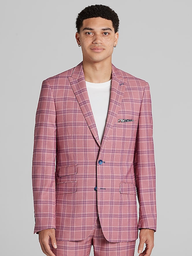 Paisley &Amp; Gray Slim Fit Check Suit Jacket