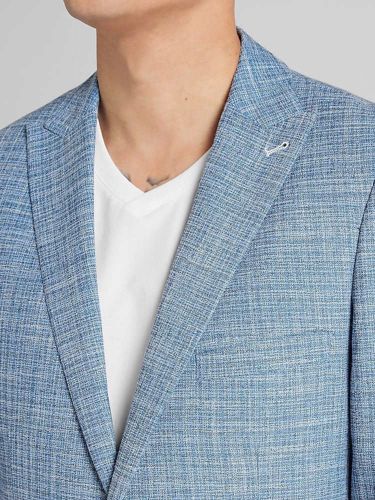 Slim Fit Textured Crosshatch Suit Jacket