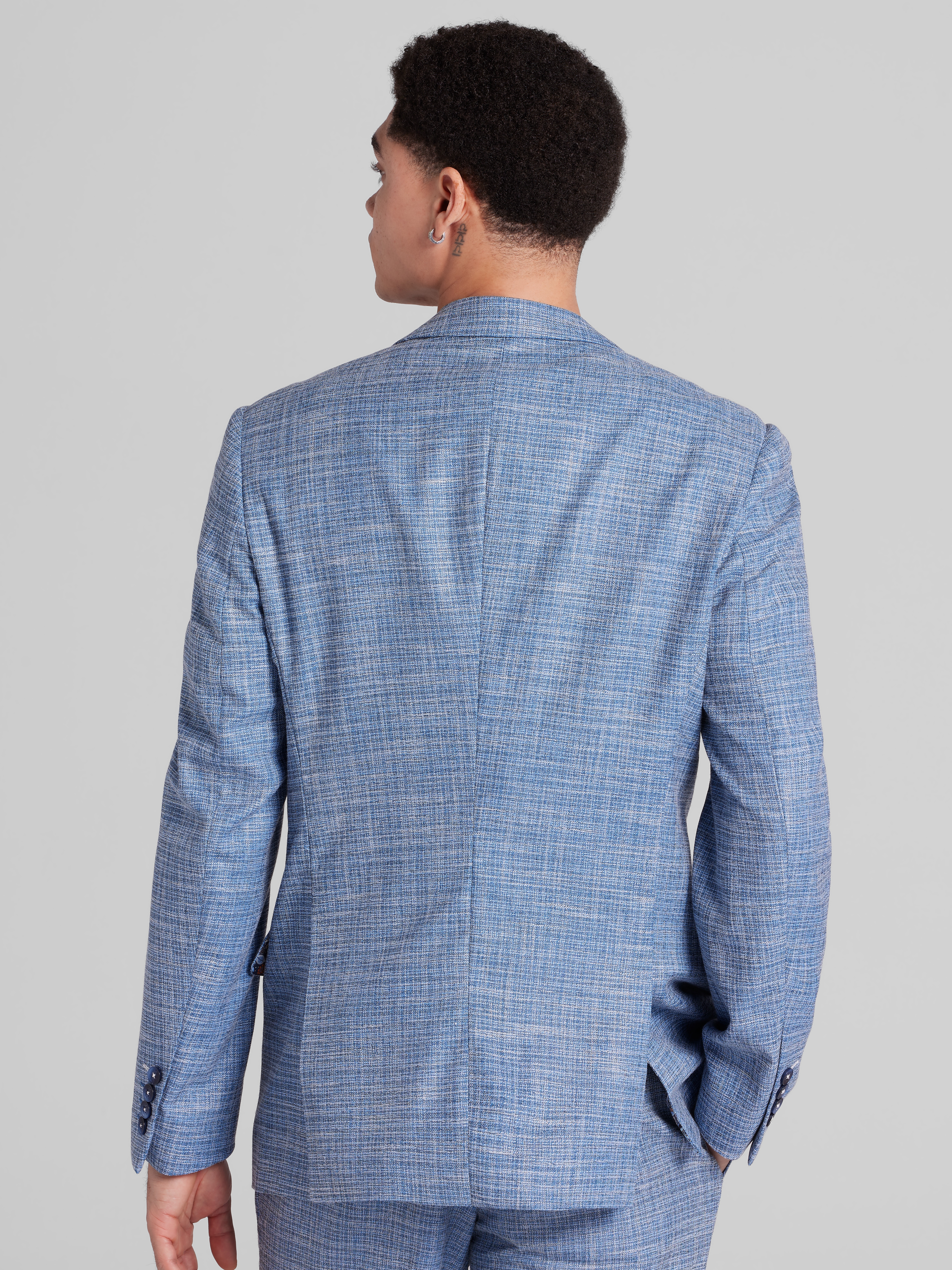 Slim Fit Textured Crosshatch Suit Jacket