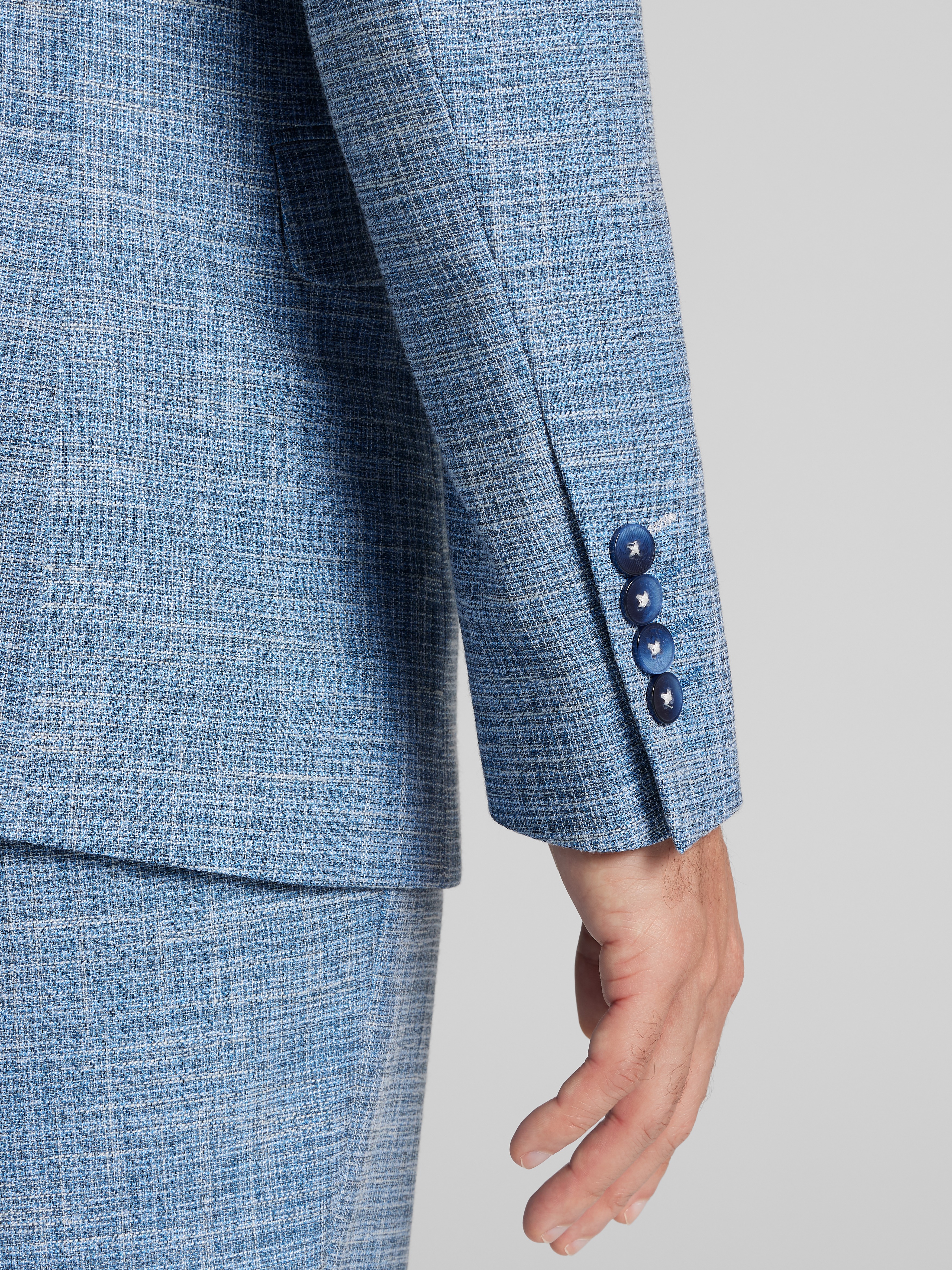 Slim Fit Textured Crosshatch Suit Jacket