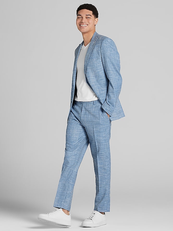 Paisley &Amp; Gray Slim Fit Textured Crosshatch Suit Jacket