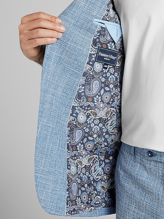 Paisley &Amp; Gray Slim Fit Textured Crosshatch Suit Jacket