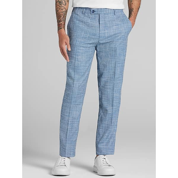 Paisley & Gray Big & Tall Men's Slim Fit Textured Crosshatch Suit Pants Lt Blue Texture - Size: 44W x 32L TMW3ALB44T70
