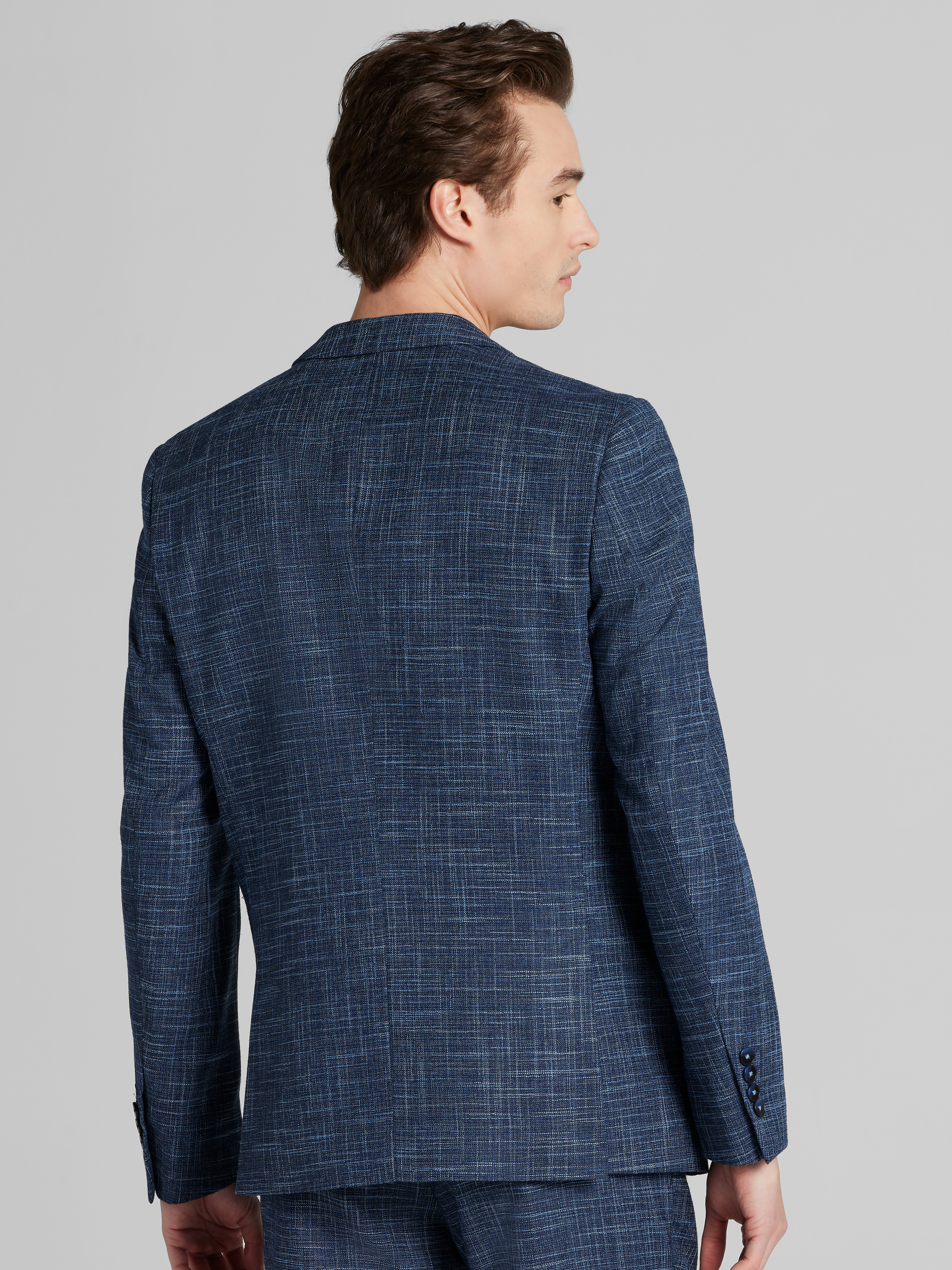 Slim Fit Textured Crosshatch Suit Jacket