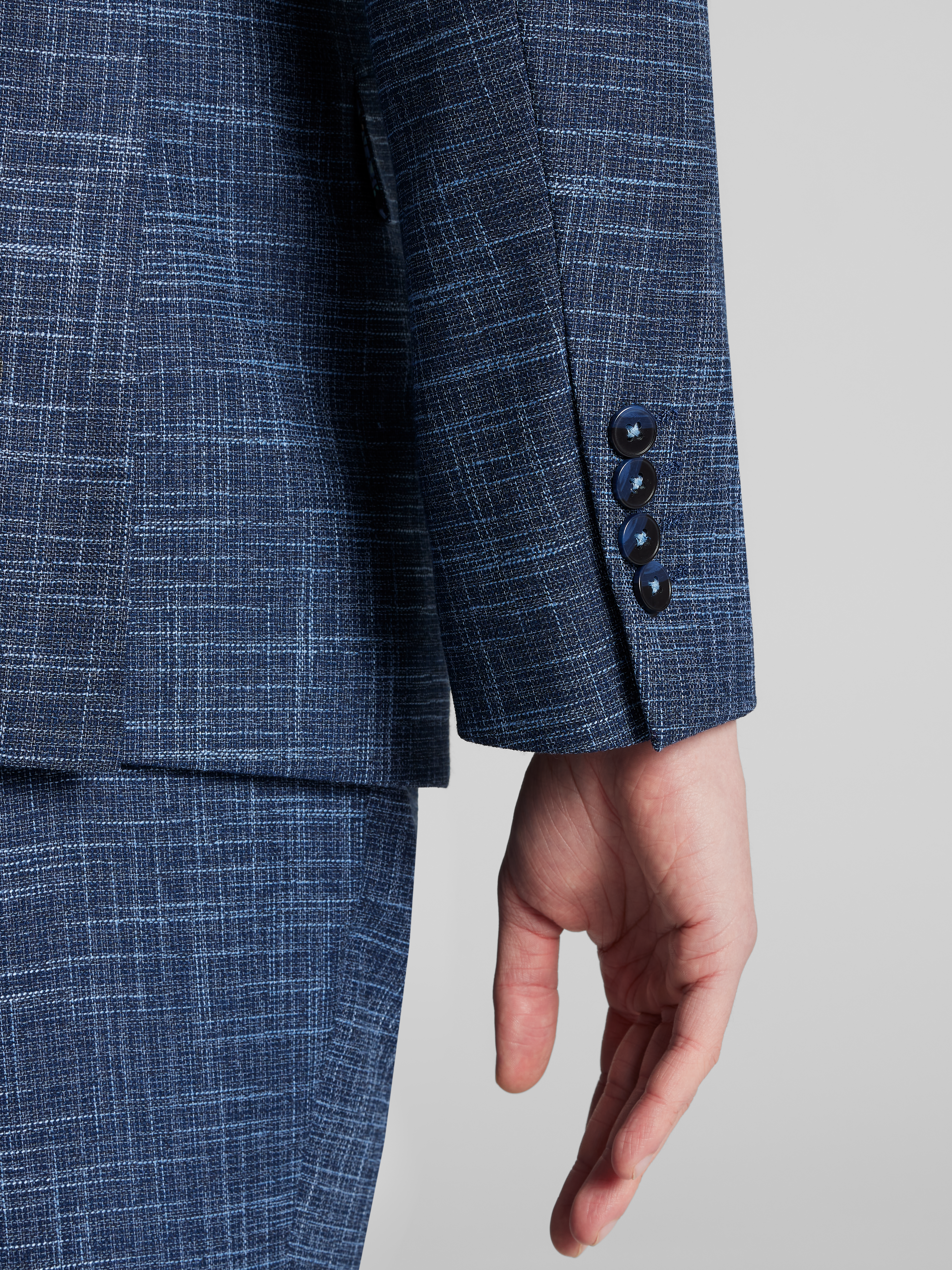 Slim Fit Textured Crosshatch Suit Jacket
