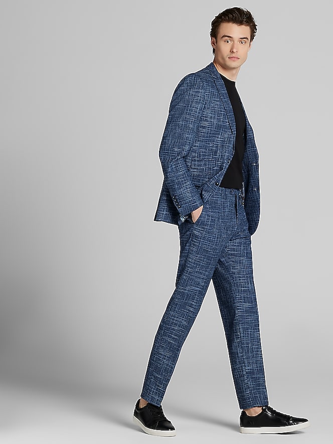 Paisley &Amp; Gray Slim Fit Textured Crosshatch Suit Jacket
