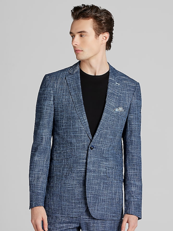 Paisley &Amp; Gray Slim Fit Textured Crosshatch Suit Jacket