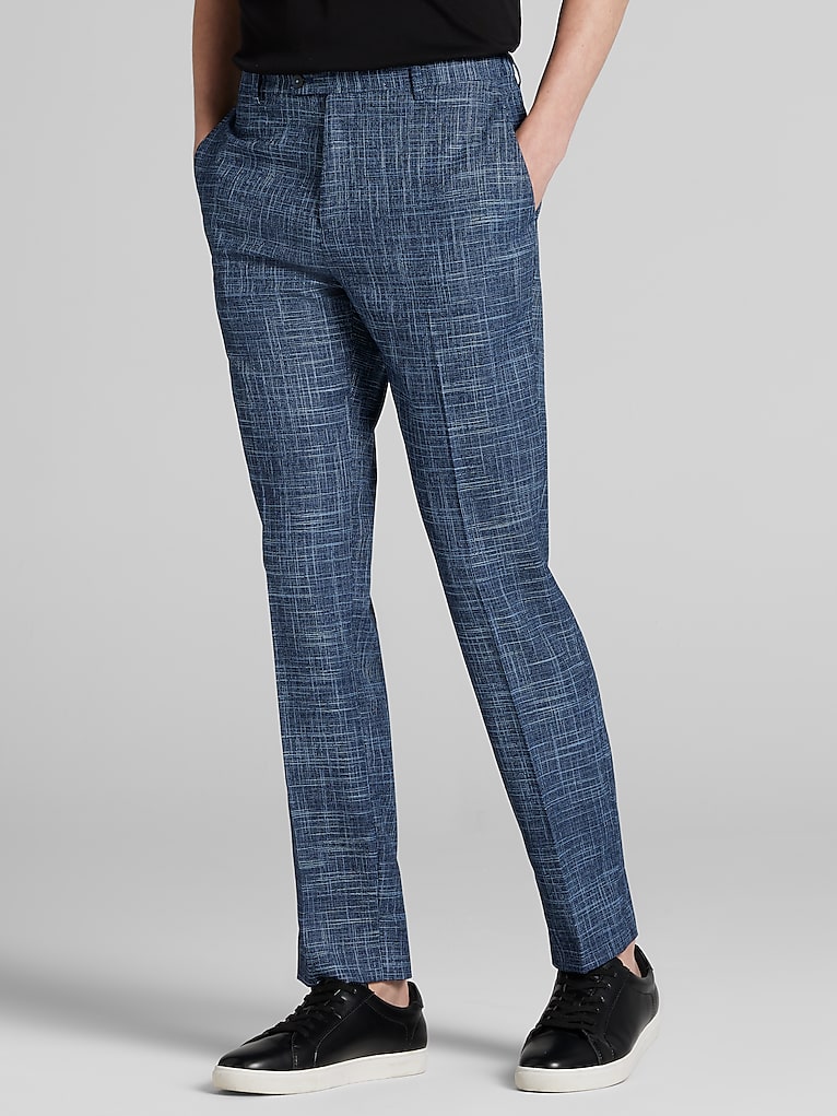 Paisley &Amp; Gray Slim Fit Textured Crosshatch Suit Pants