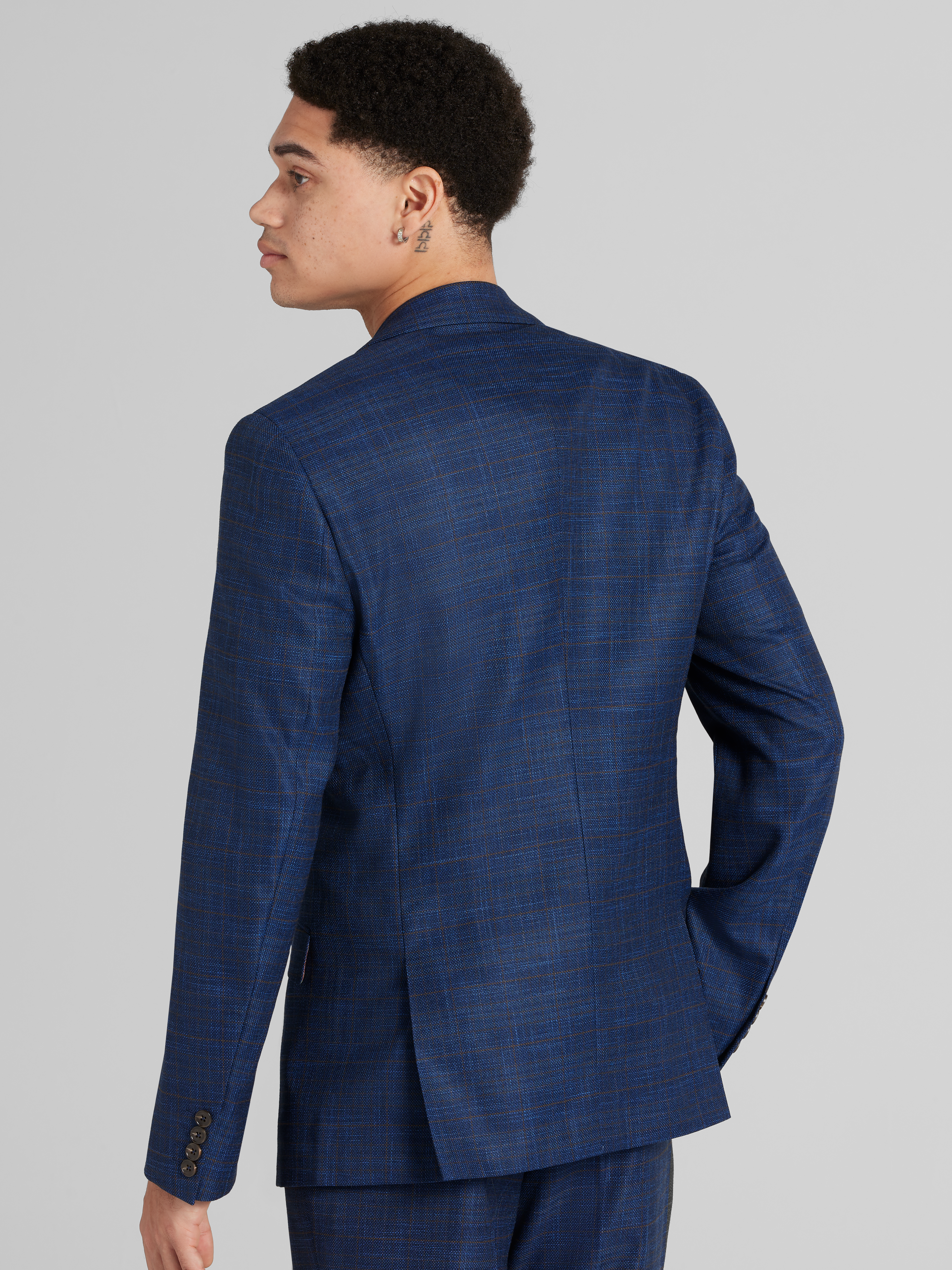 Slim Fit Check Suit Jacket