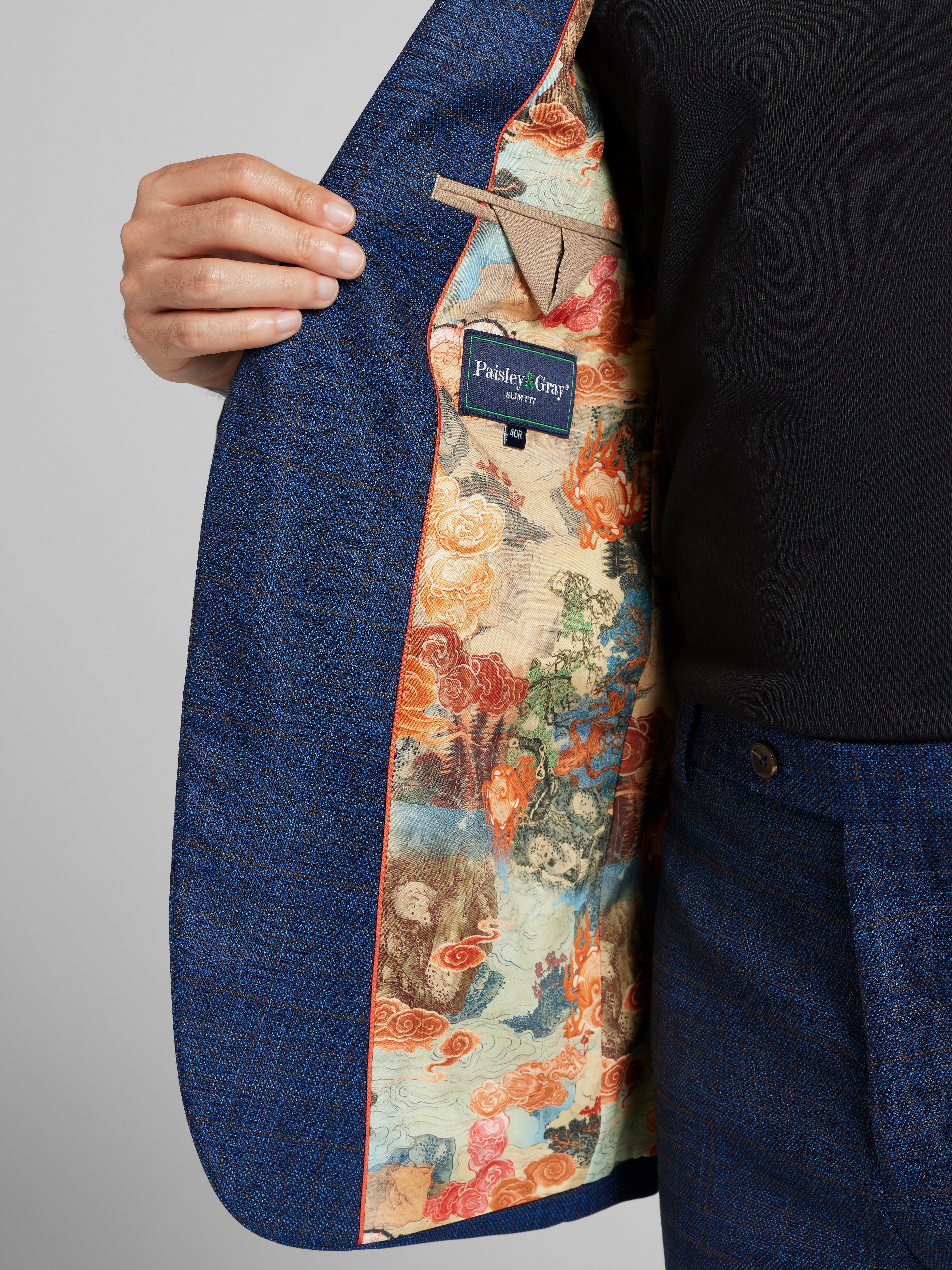 Slim Fit Check Suit Jacket
