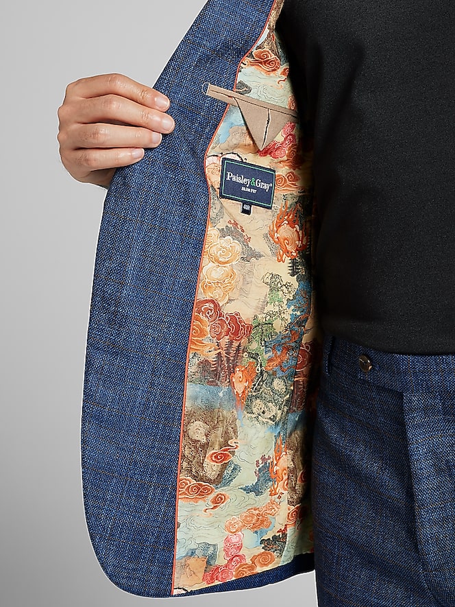 Paisley &Amp; Gray Slim Fit Check Suit Jacket
