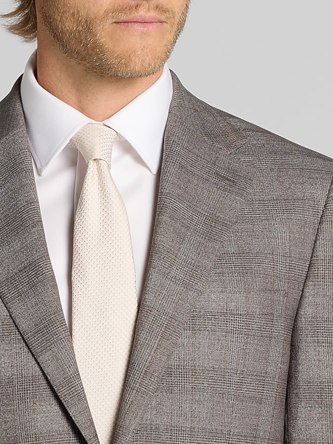 Calvin Klein Slim Fit Plaid Suit, Brown Plaid | 2 Piece Suits | Men's ...