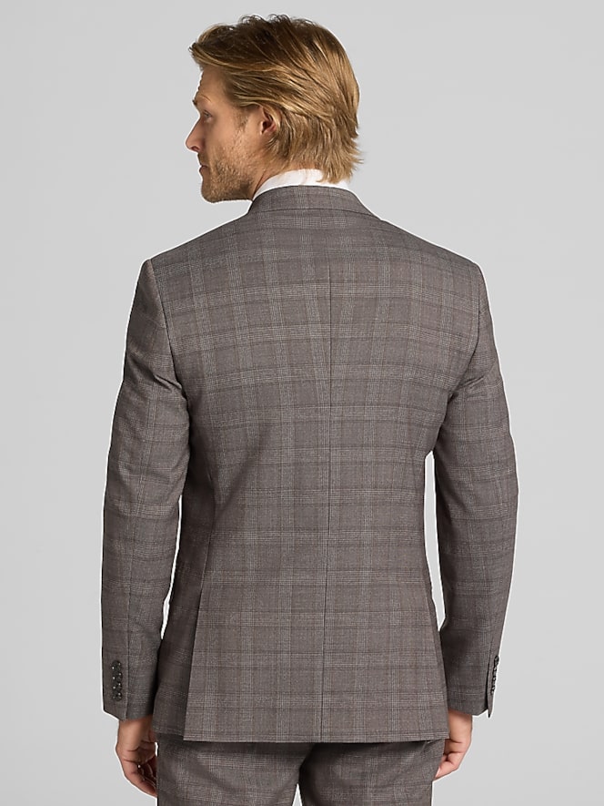 Calvin Klein Slim Fit Plaid Suit, Brown Plaid | 2 Piece Suits | Men's ...