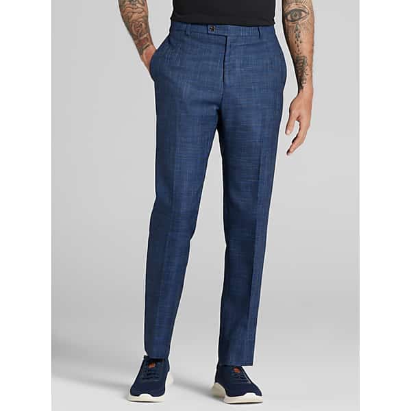 Paisley & Gray Big & Tall Men's Slim Fit Check Suit Pants Blue Check - Size: 44W x 32L TMW3AWB44T92