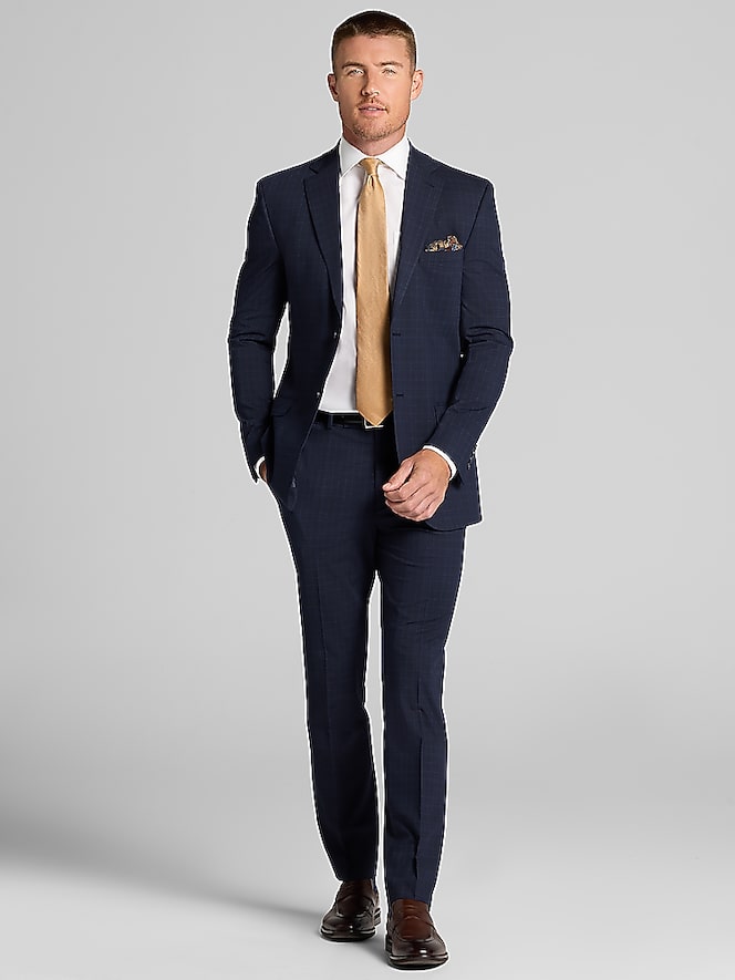 Dkny Modern Fit Plaid Suit