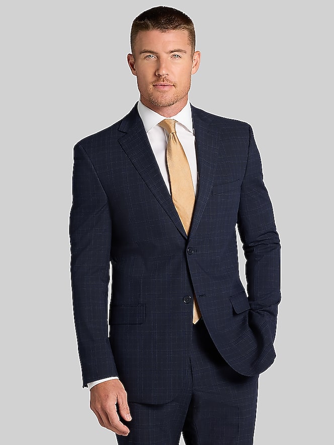 Dkny Modern Fit Plaid Suit