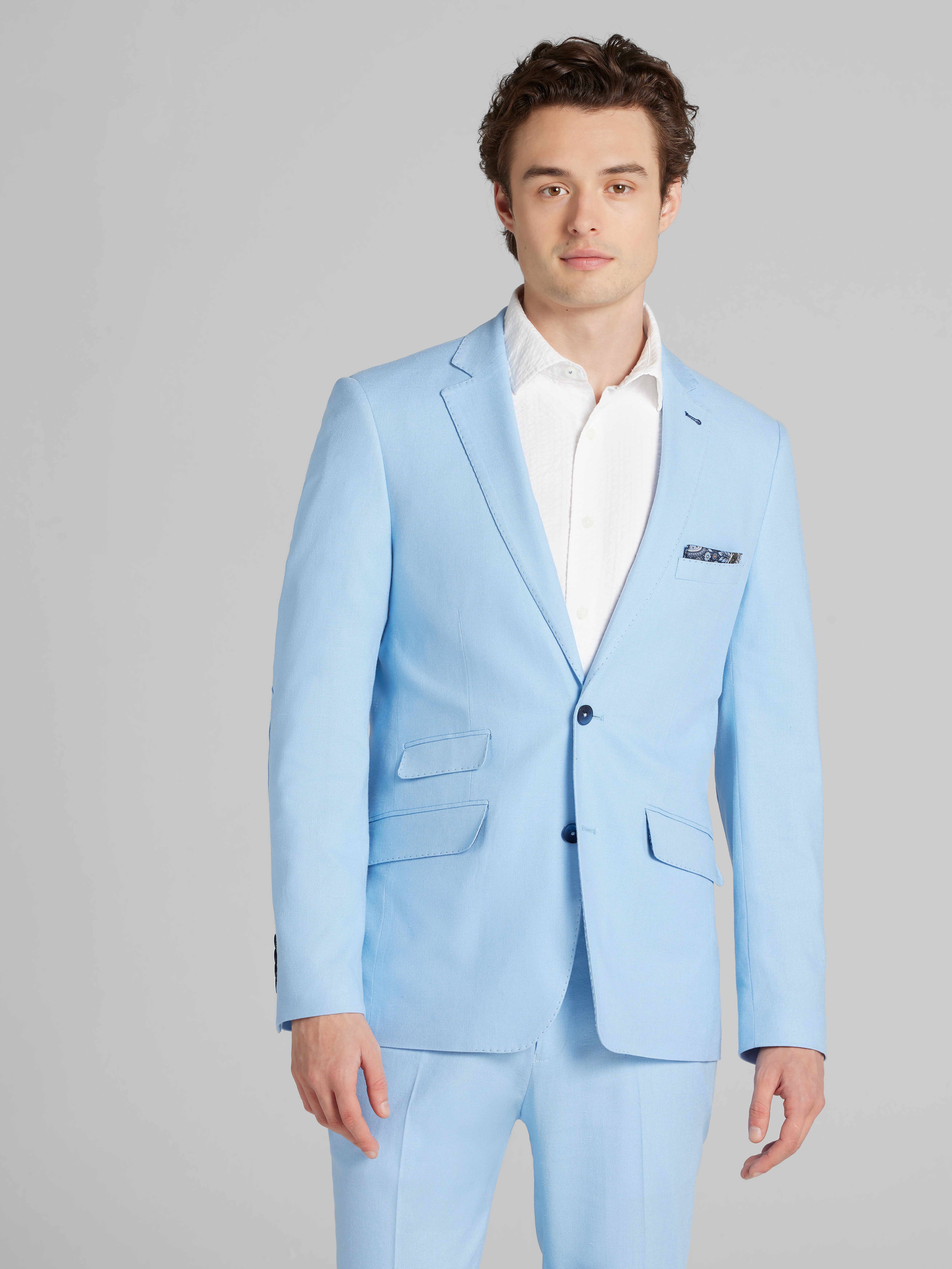 Light Blue Blazer Horizon Blue Tuxedo Beach Wedding Suits For Men