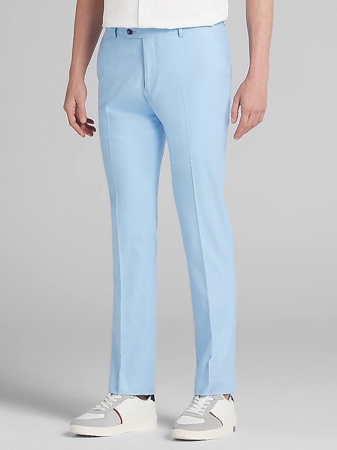 Paisley & Gray Men's Slim Fit Suit Pants , Baby Blue