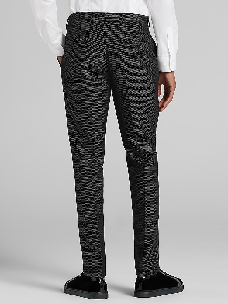 Egara Skinny Fit Suit Pants, Black/White Tic - Multi | Men's Wearhouse