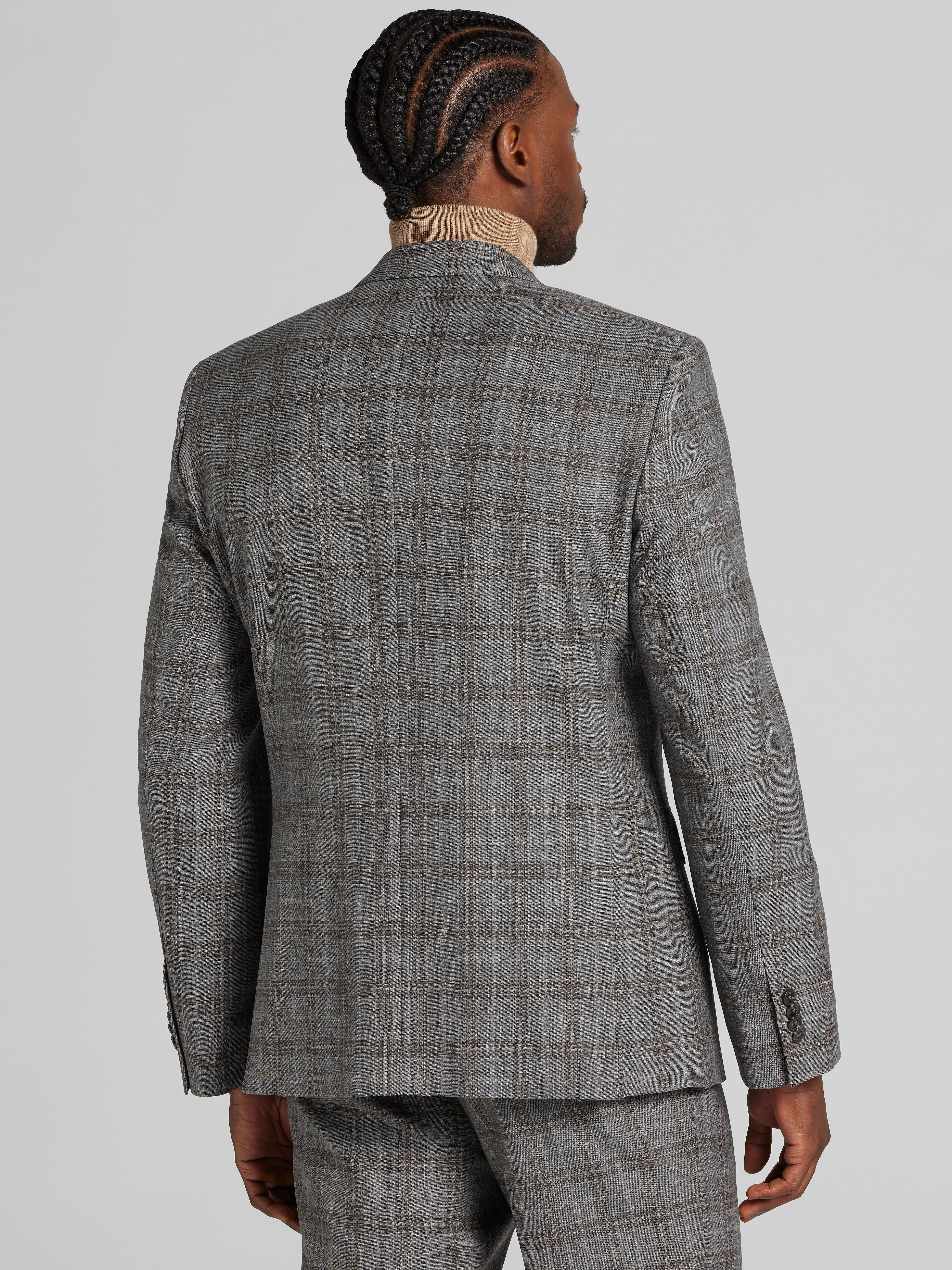Classic Fit Plaid Suit Jacket