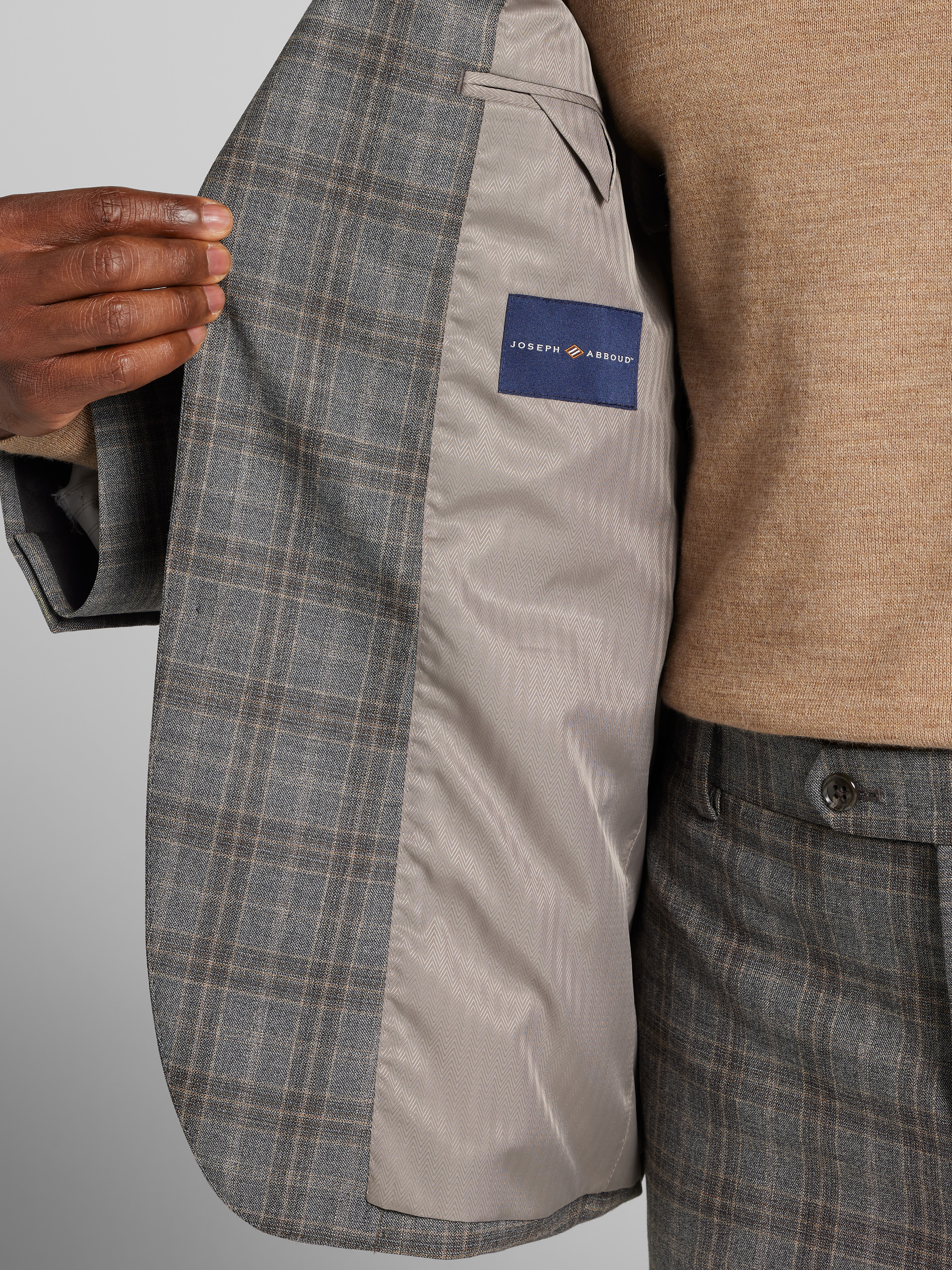 Classic Fit Plaid Suit Jacket
