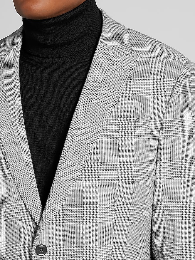 Egara Skinny Fit Plaid Suit Jacket