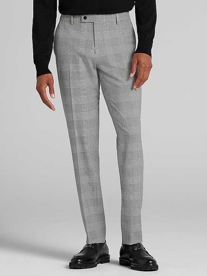 Egara Skinny Fit Plaid Suit Pants