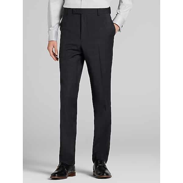 Awearness Kenneth Cole CHILLFLEX Modern Fit Plaid Men's Suit Pants Graphite Plaid - Size: 30W x 30L