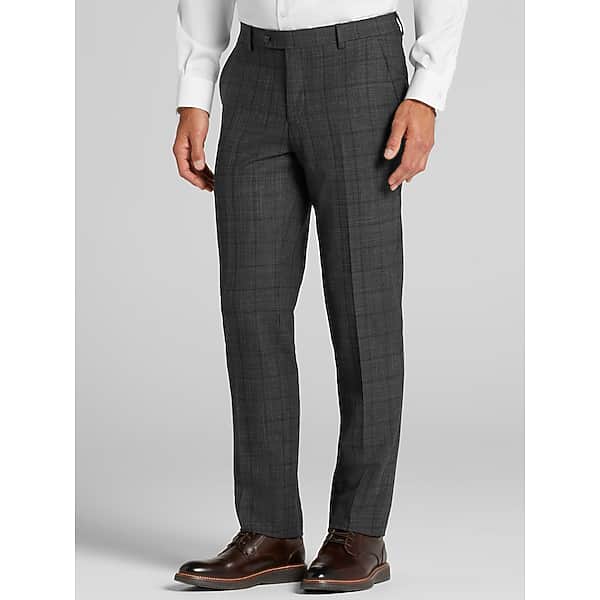 JOE Joseph Abboud Slim Fit Windowpane Men's Suit Separates Pants Dark Grey Windowpane - Size: 40W x 32L TMW3B0R40T66