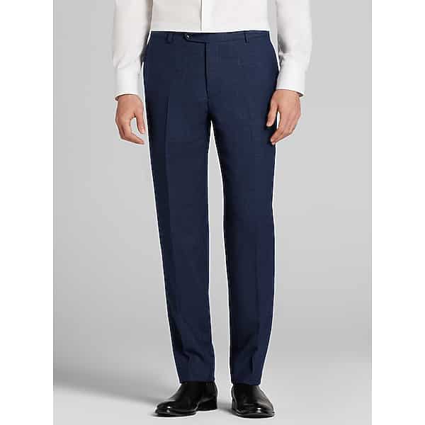 JOE Joseph Abboud Slim Fit Premium Wool Blend Men's Suit Pants Blue Tic - Size: 29W x 30L