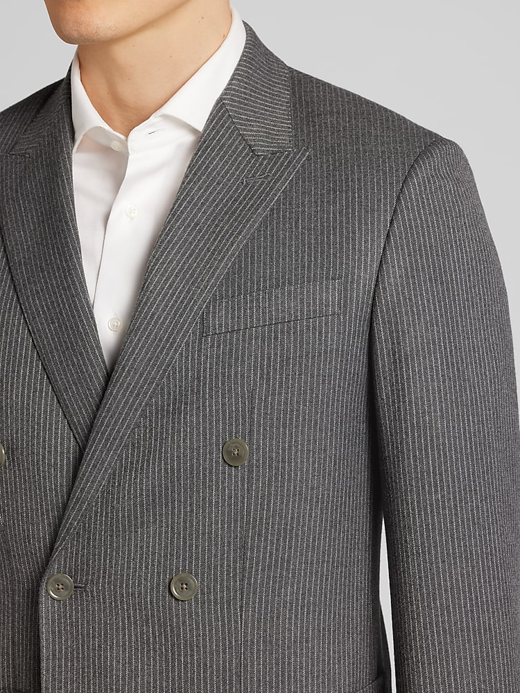 JOSEPH ジョセフ ダブルテーラードジャケット　グレー ストライプ　麻 38 JOE Joseph Abboud Slim Fit Suit Jacket, Grey/Charcoal Stripe