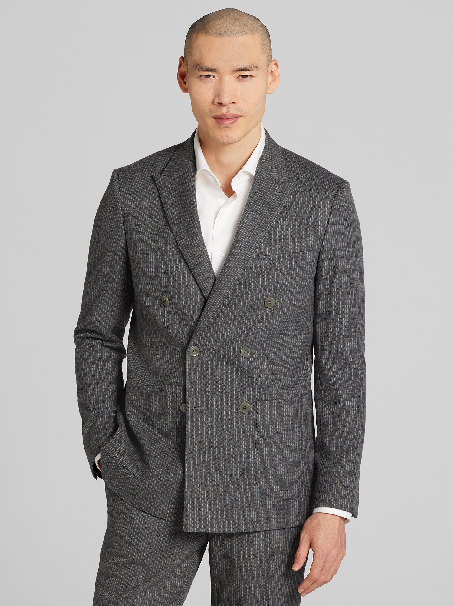 Slim Fit Stripe Suit Jacket