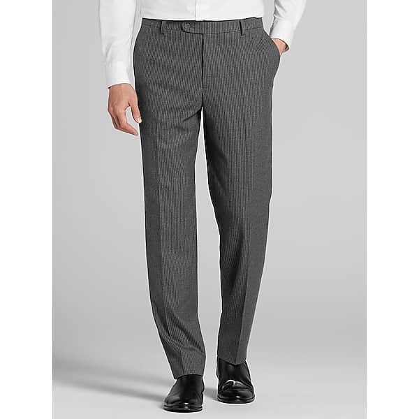 JOE Joseph Abboud Slim Fit Stripe Men's Suit Pants Grey/Charcoal Stripe - Size: 36W x 32L