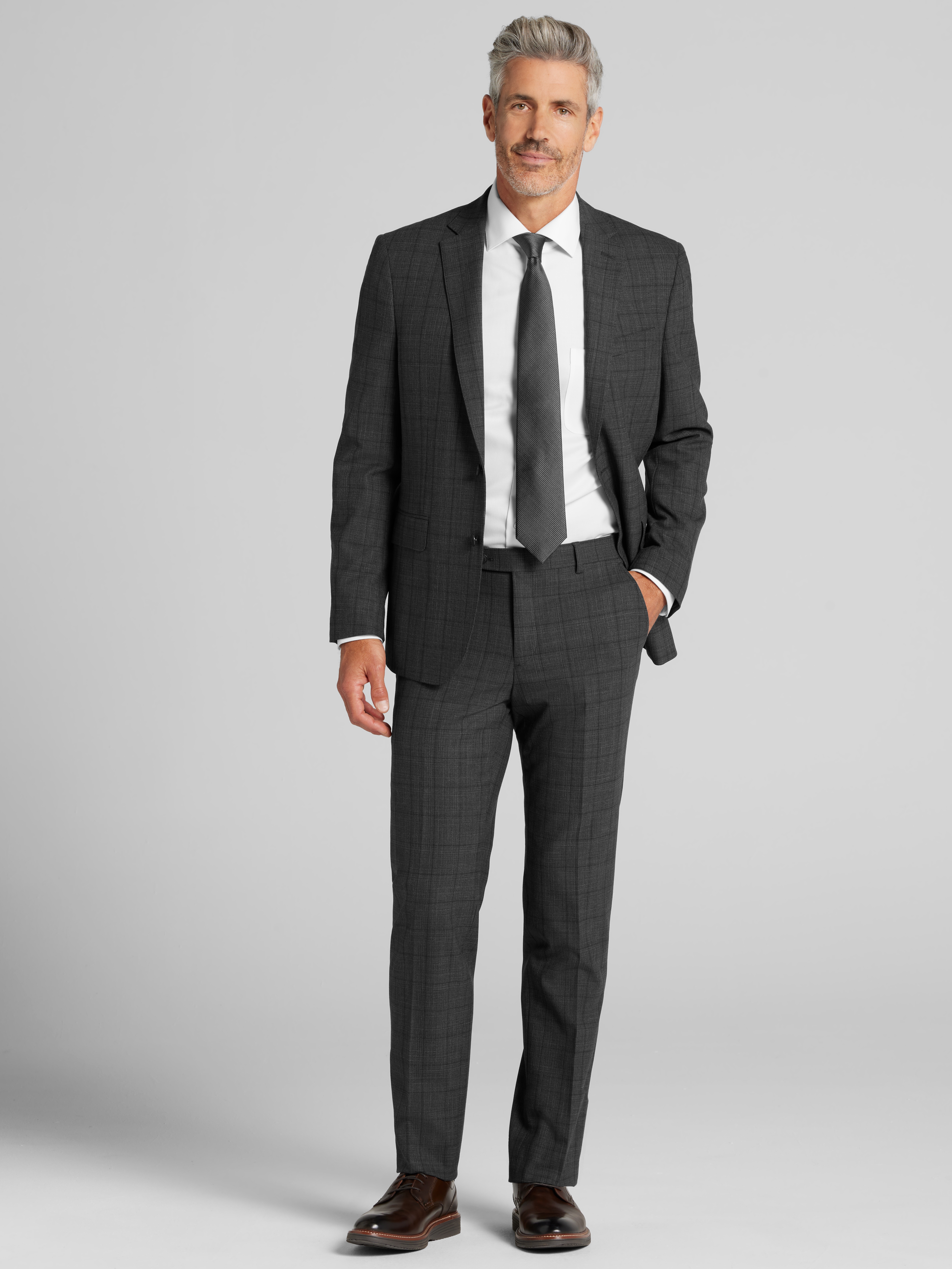Slim Fit Windowpane Suit Separates Jacket