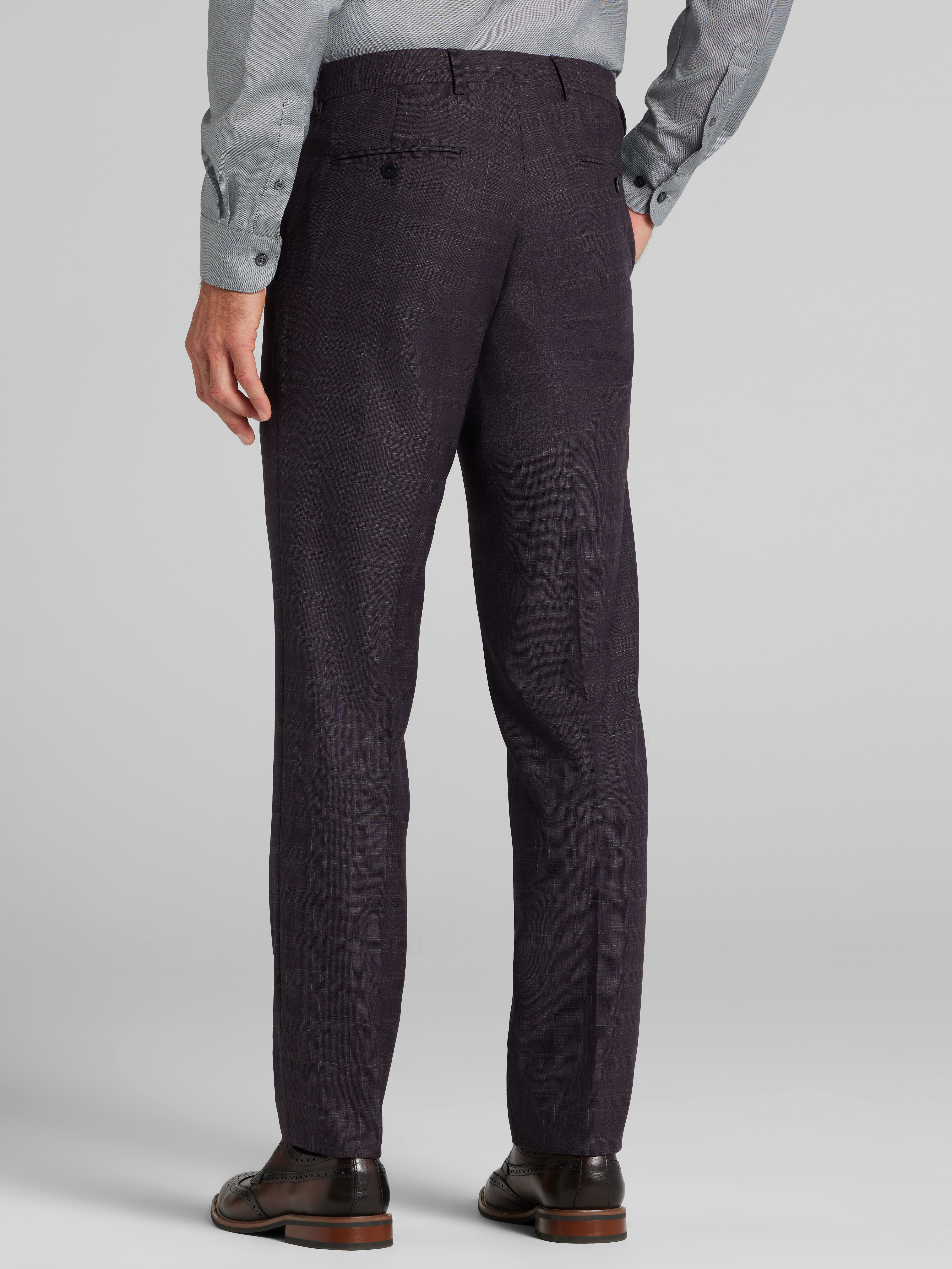 Slim Fit Plaid Suit Separates Pants