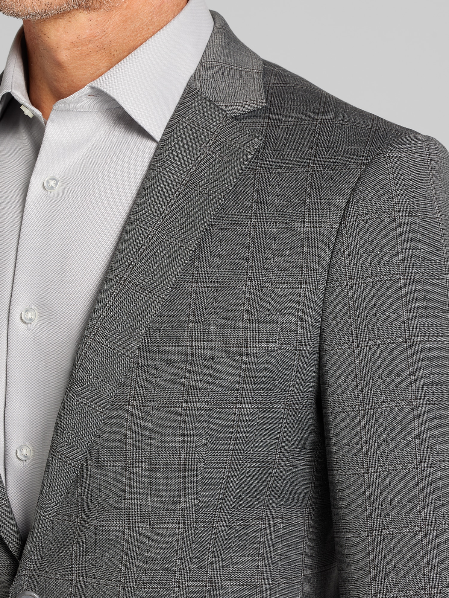 Slim Fit Windowpane Plaid Suit