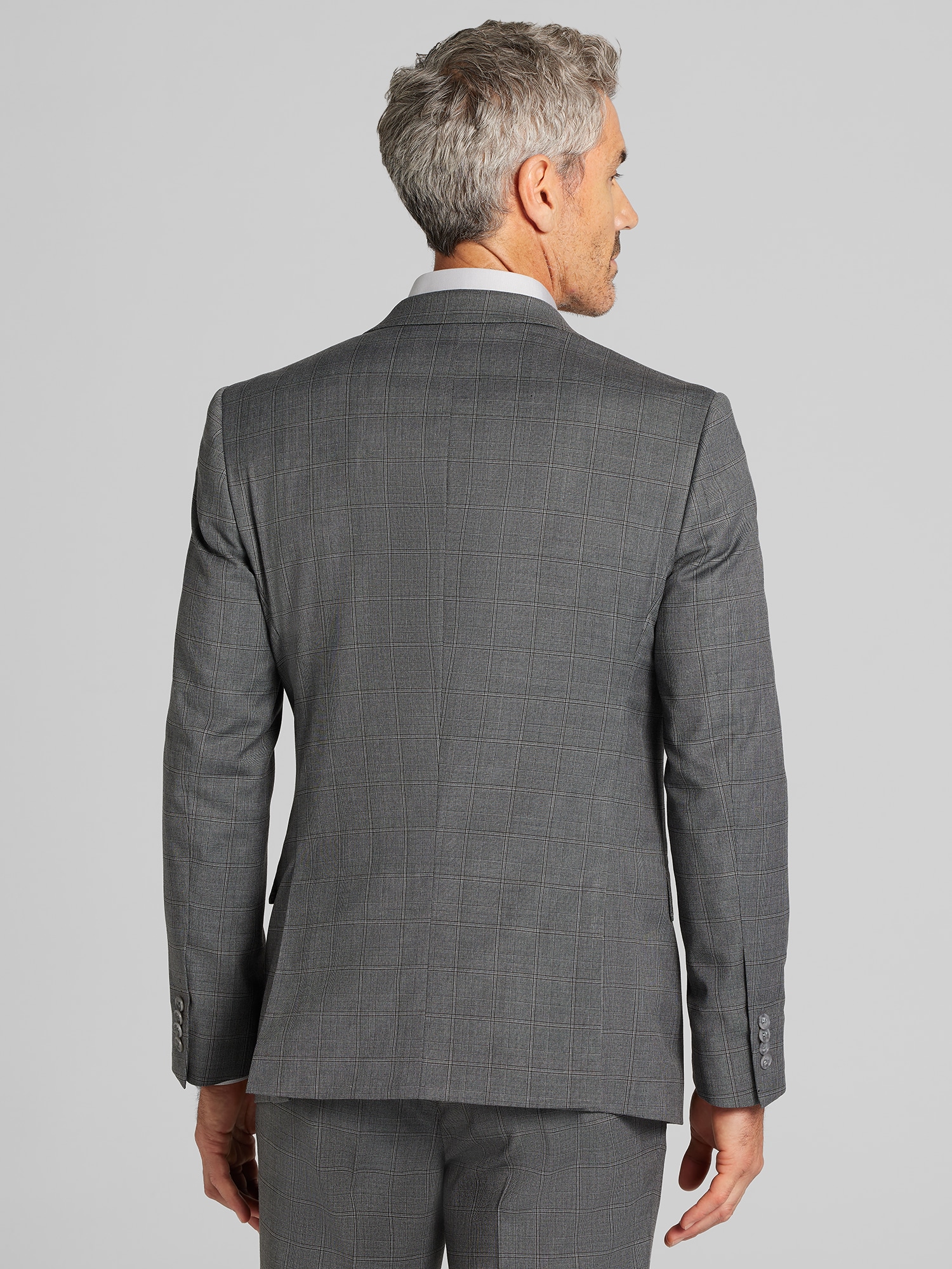 Slim Fit Windowpane Plaid Suit