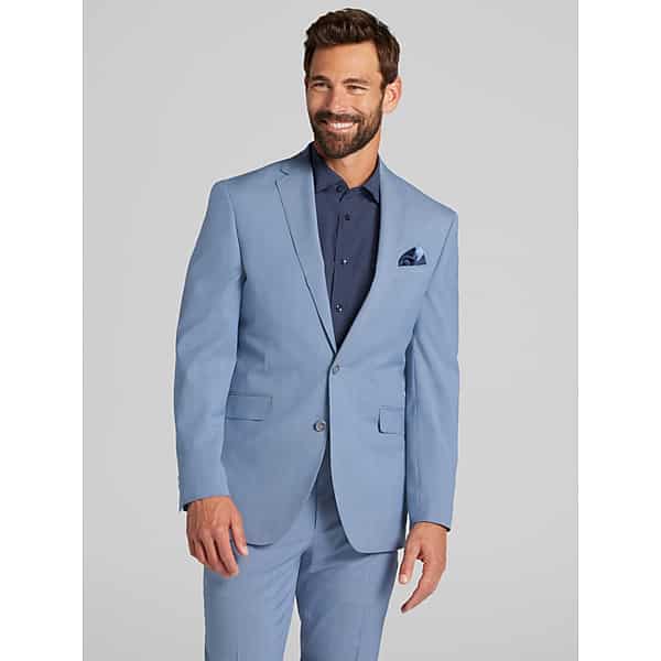 Wilke-Rodriguez Men's Slim Fit Plaid Suit Light Blue Check - Size: 42 Short