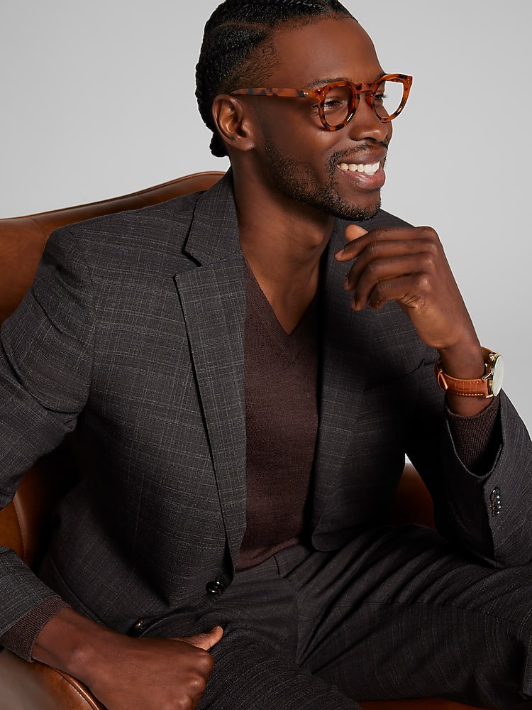 Joseph Abboud Classic Fit Suit Jacket, Brown Check | Men's Wearhouse