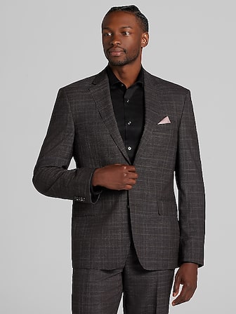 Classic Fit Wool Blend Windowpane Suit